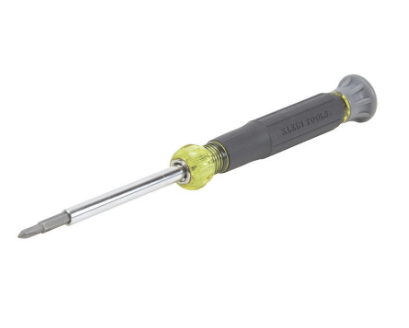 KLEIN MULTI-BIT ELECTRONICS SCREWDRIVER, 4-IN-1, PHILLIPS, SLOTTED BITS