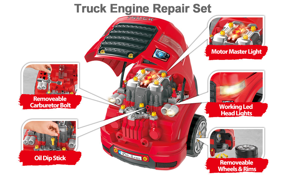 Large Truck Engine Toy, Kids Engineering Mechanic Toy – iPlay 