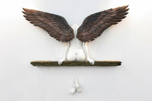 "Icarus Had a Sister" angel art sculpture wall decoration