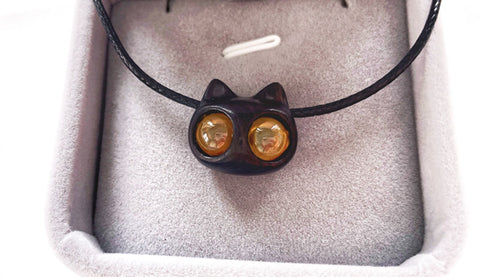 Handmade Cute Wood Cat Pendant Necklace – airlando
