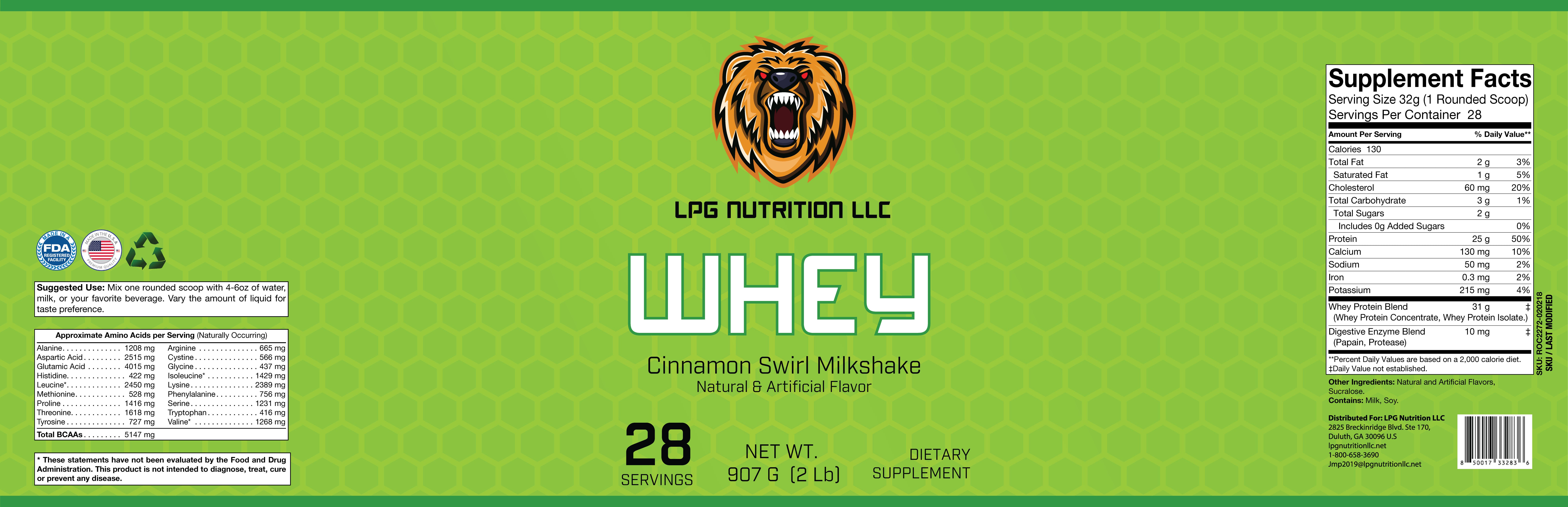 Cinnamon Swirl whey