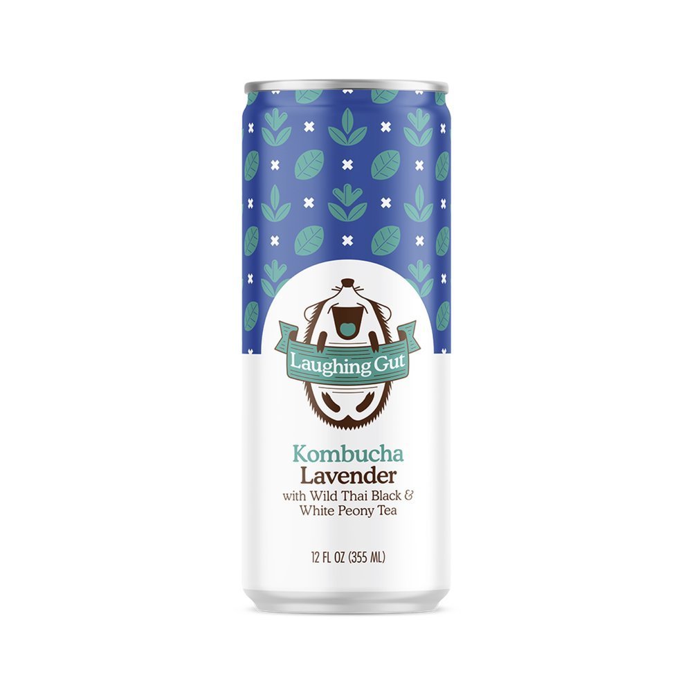 Laughing Gut Kombucha Lavender Cans - 12 Cans x 1 Case
