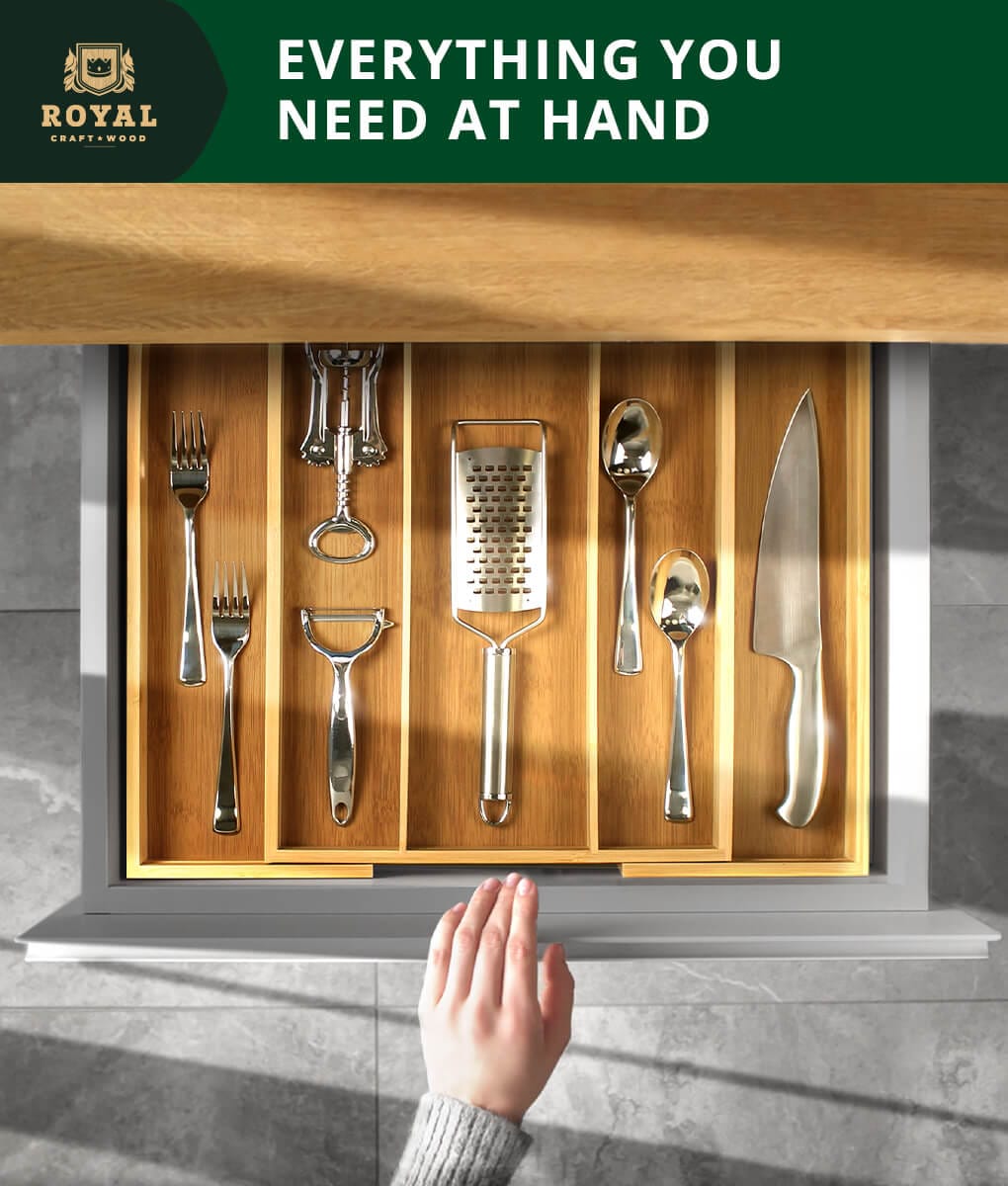 Royal Craft Wood Expandable Utensil Organizer