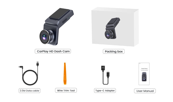 T-Box-AR - Android-9.0 System-Carplay HD-Dash-Cam -1080P-AI-Box-package