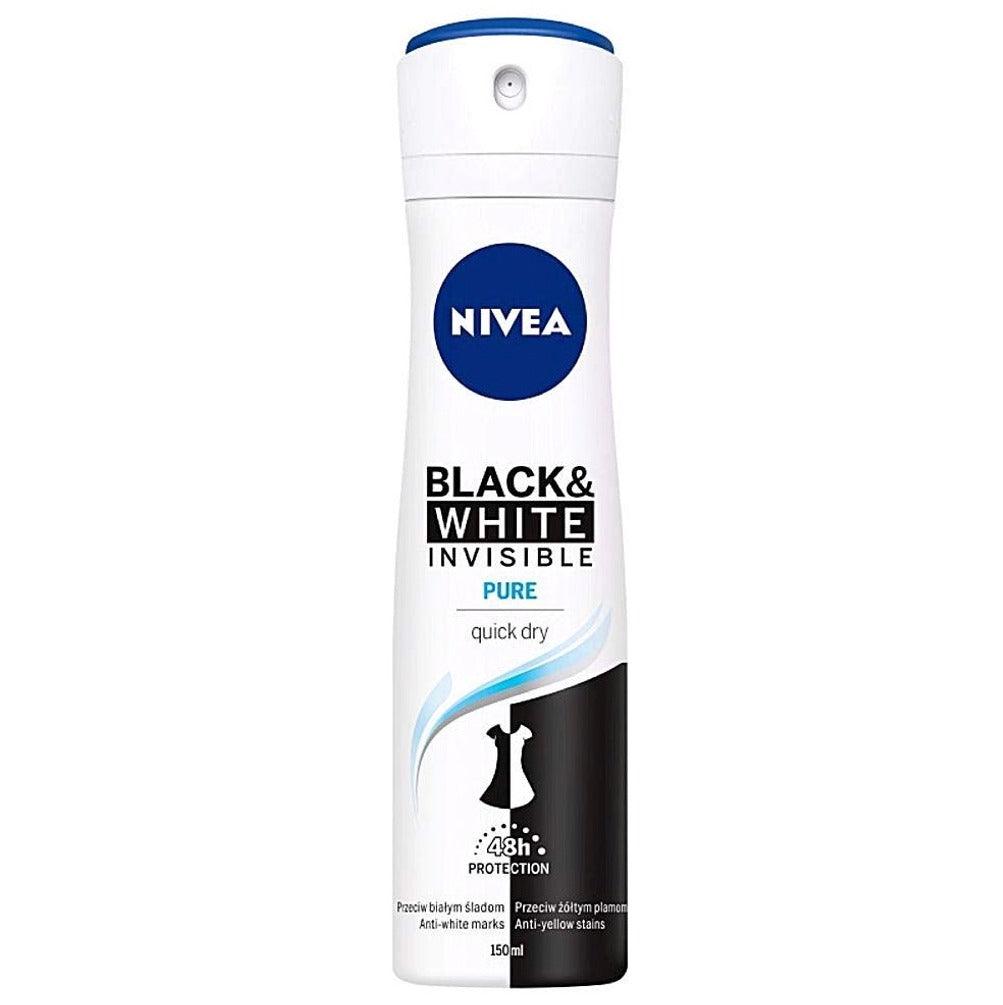 Nivea Spray Deodorant Invisible For Black & White Pure-150 ml