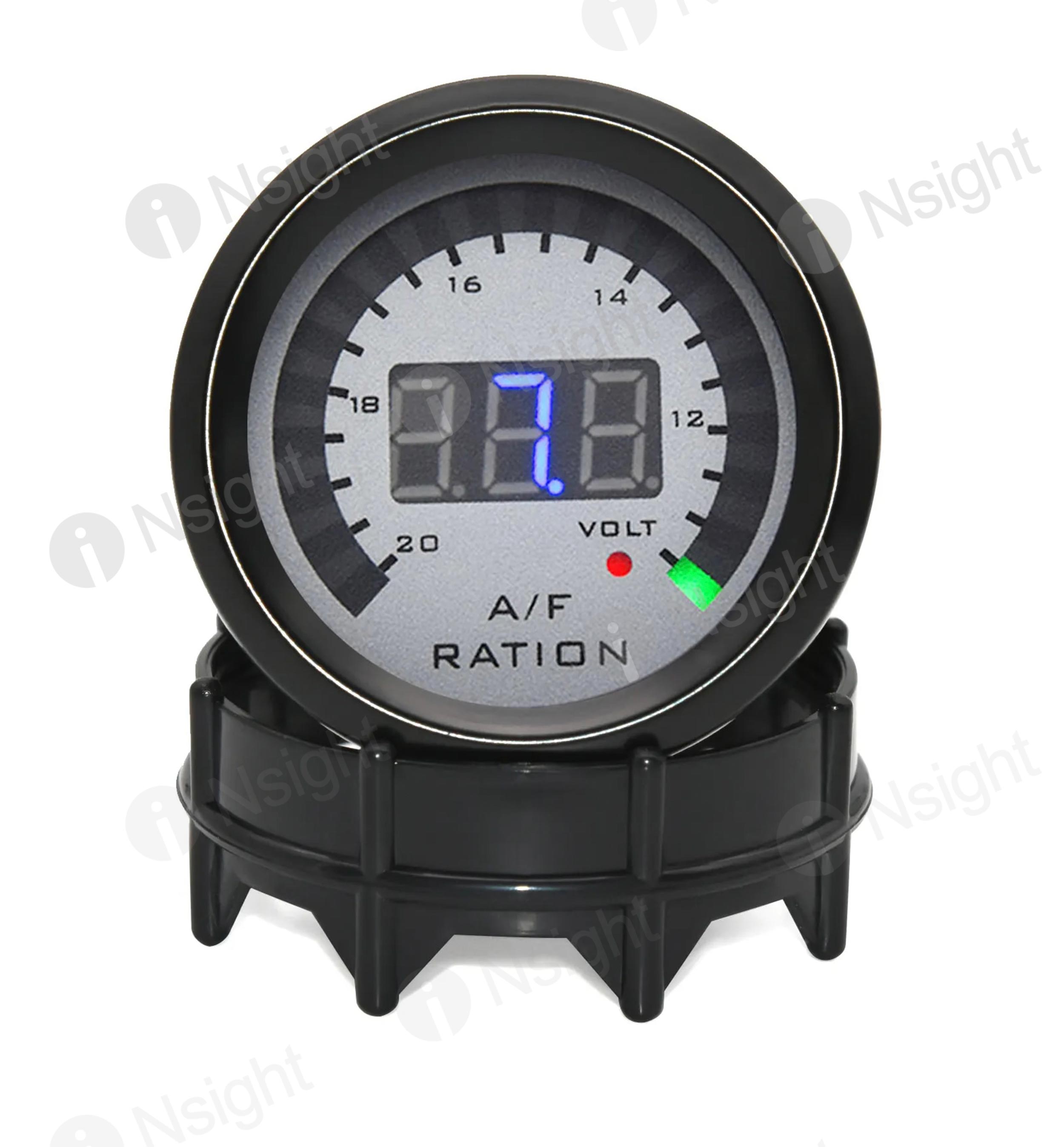 GlowShift 10 Color Digital Wideband Air/Fuel Ratio AFR Gauge - Includes Oxygen Sensor, Data Logging Output & Weld-in Bung - Multi-Color LED Display - Tinted Lens - 2-1/16" (52mm), Air & Fuel - Foto 5