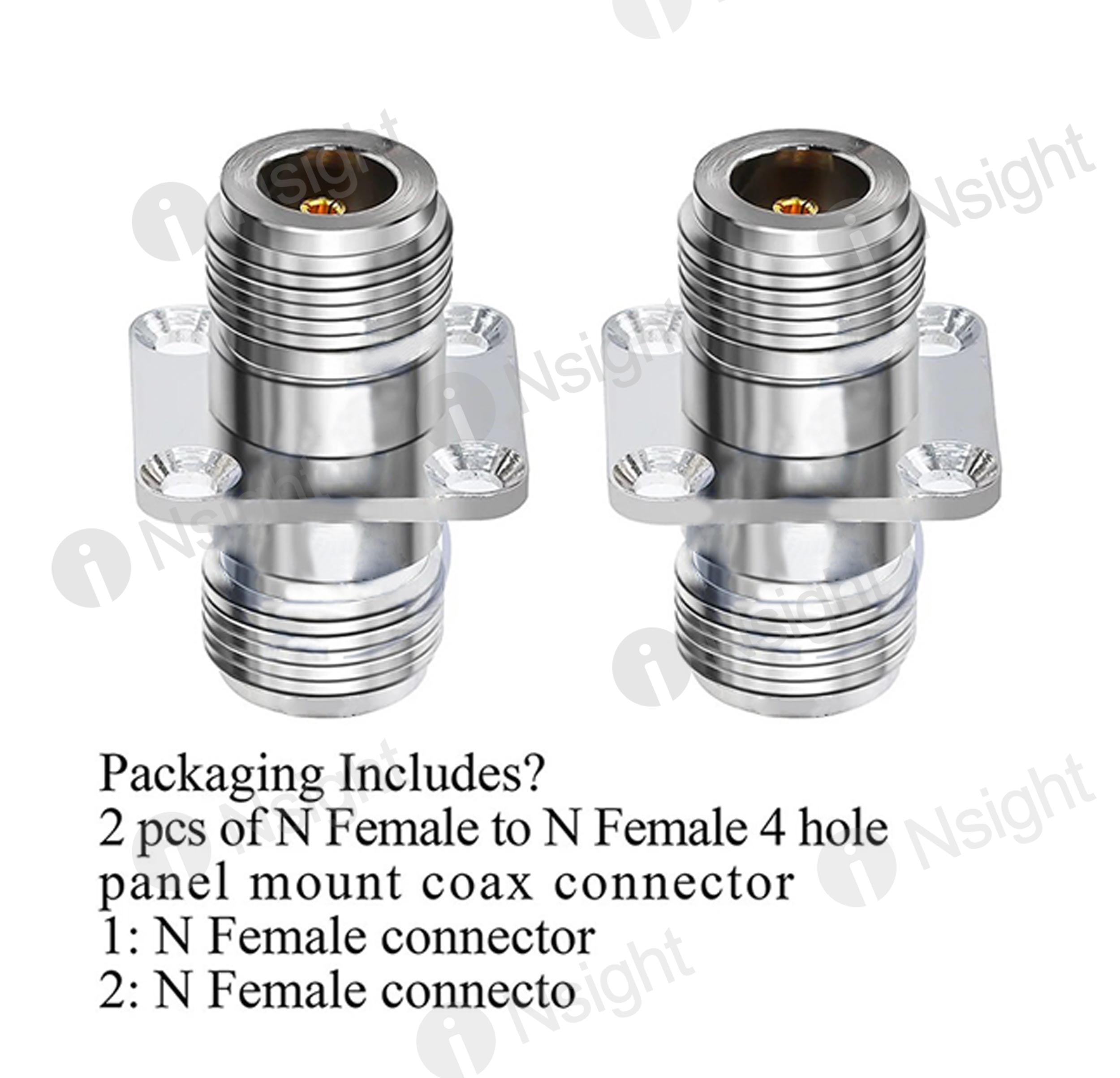 N Female Coax Adapter N Female To N Female 4 Hole Flange Panel Mount C N Female Coax Adapter N Female To N Female 4 Hole Flange Panel Mount C