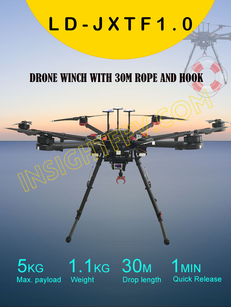 Drone air payload drop release hooks