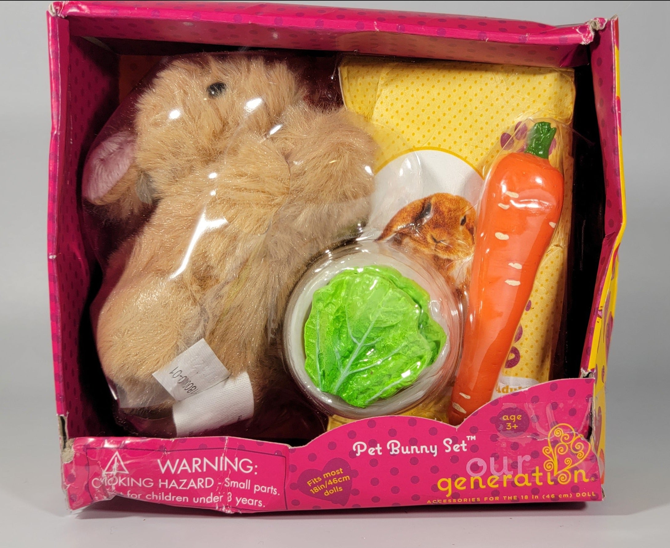 Our Generation Mini Plush Pet Bunny Accessory Set for 18