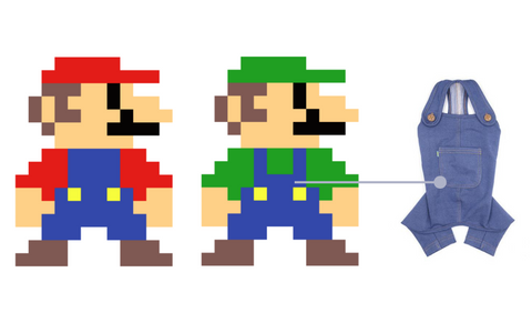 super mario luigi costumes for dog and owner