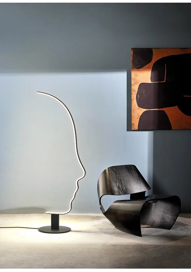 Nordic Face Silhouette Floor light