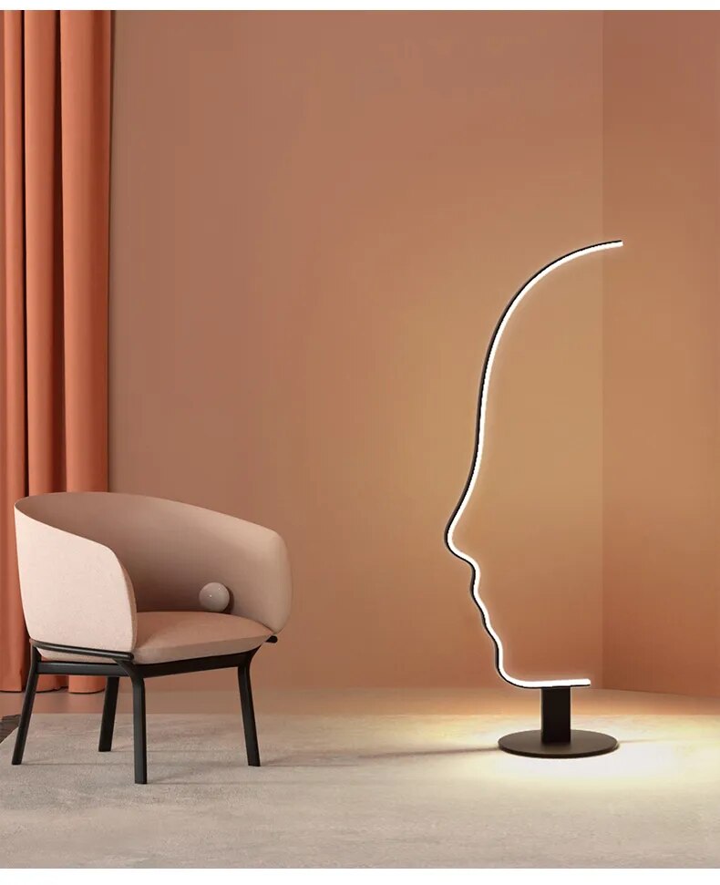 Nordic Face Silhouette Floor light