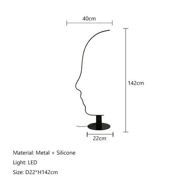 Nordic Face Silhouette Floor light