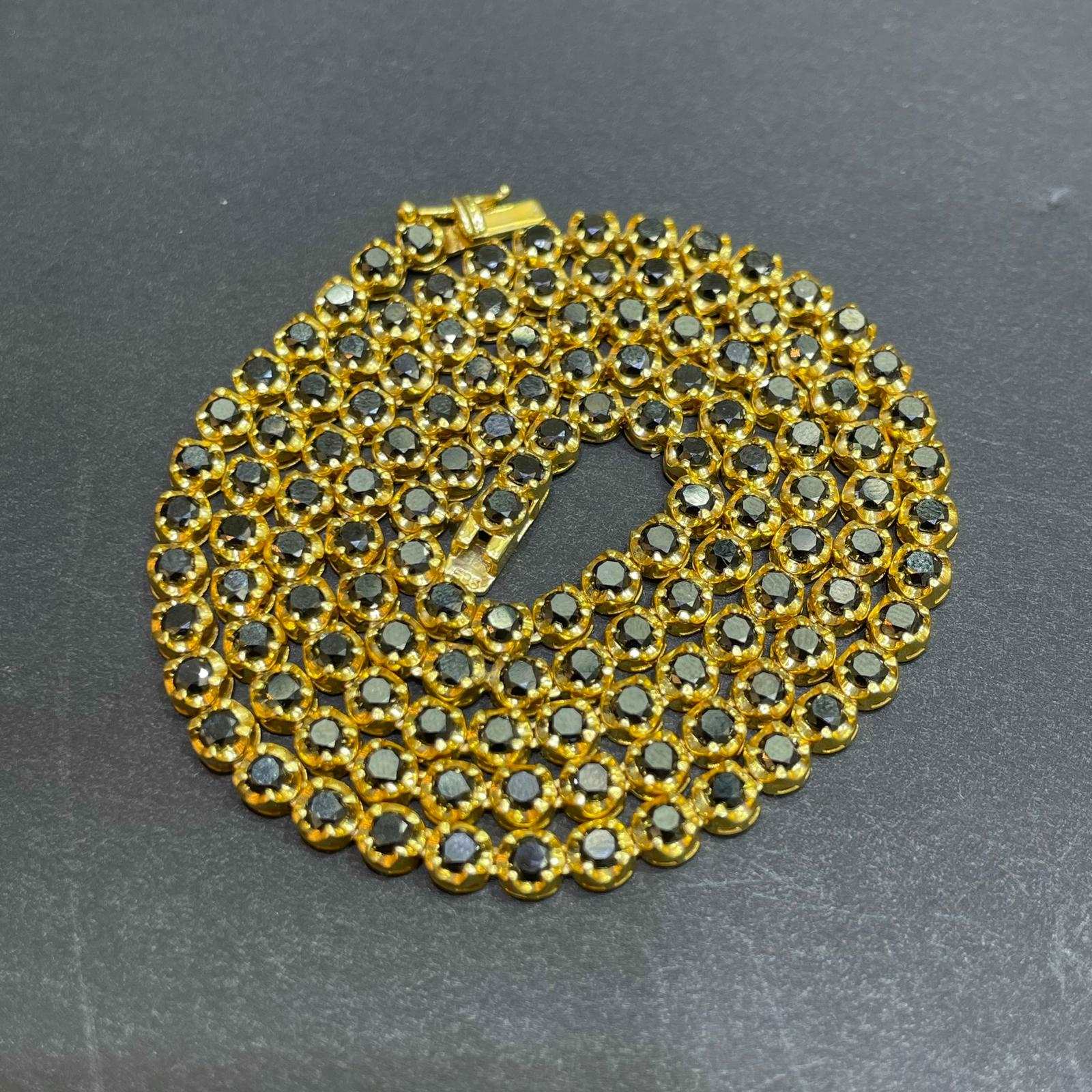 14k Black Diamond Tennis Chain 3.5-4.5MM