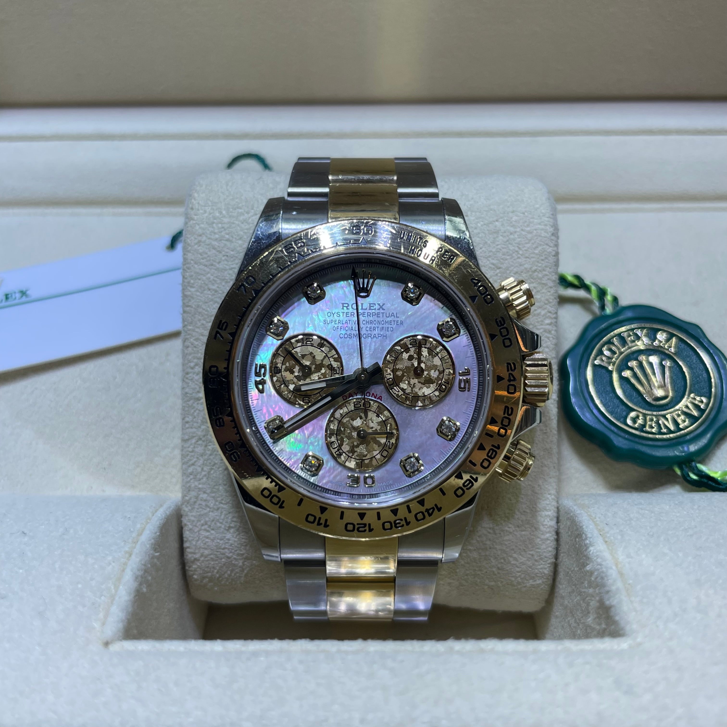 40mm Rolex Daytona Black Mother of Pearl Diamond Tahitian Dial | #116503