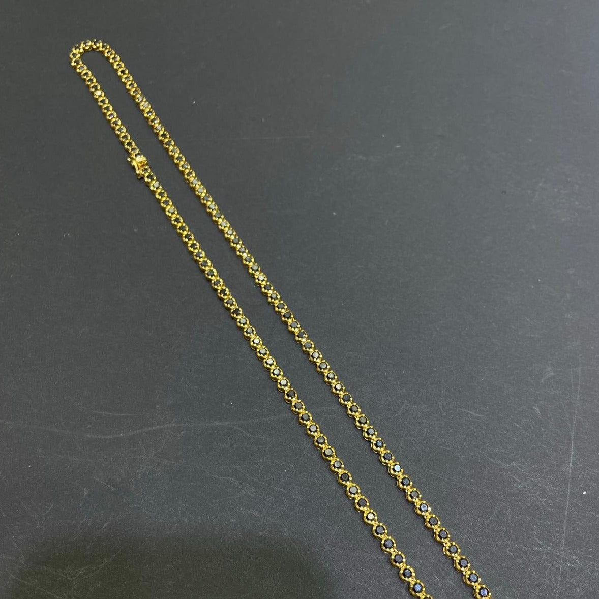 14k Black Diamond Tennis Chain 3.5-4.5MM