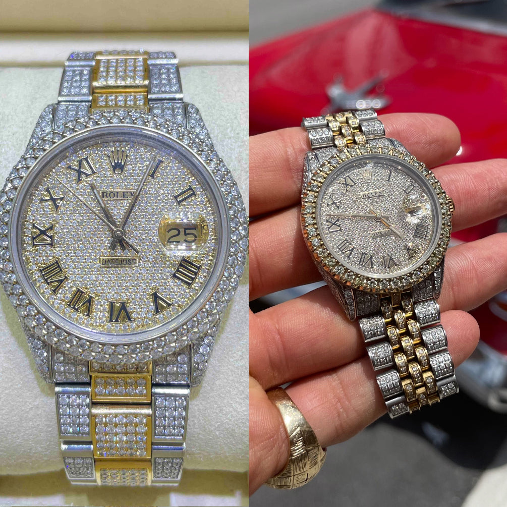 36mm Bust Down Rolex Yellow Two Tone VS1 ?? | Roman Dial
