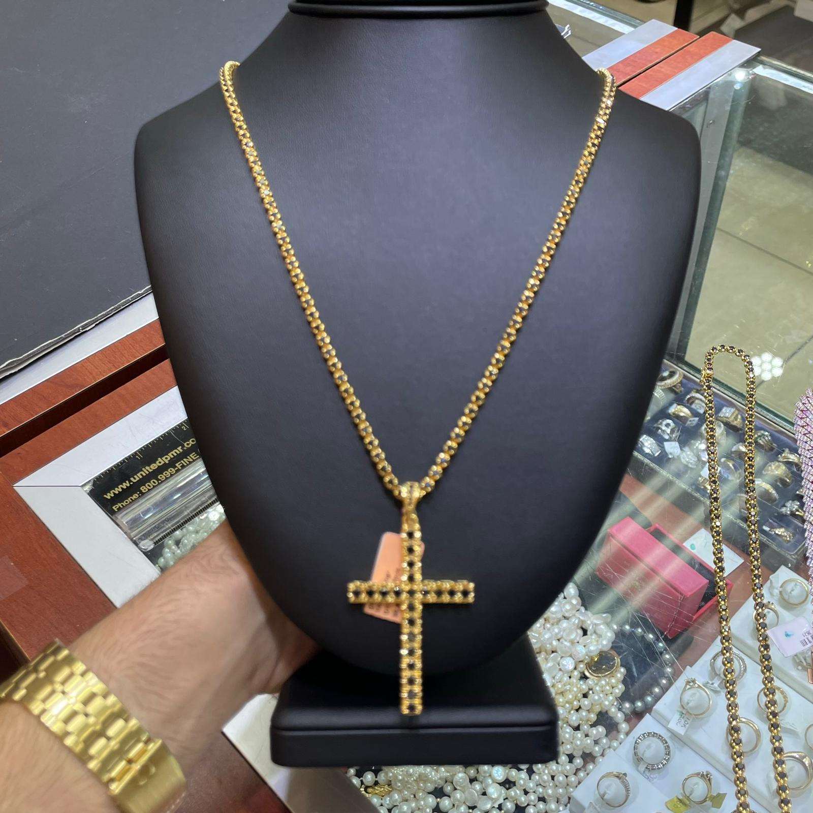 14k Black Diamond Cross