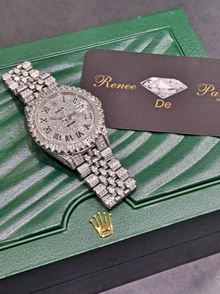 Iced Out Rolex Stainless Steel 36mm Datejust Bust Down Watch | 18cts Natural Diamonds Si-Vs1 | #1601