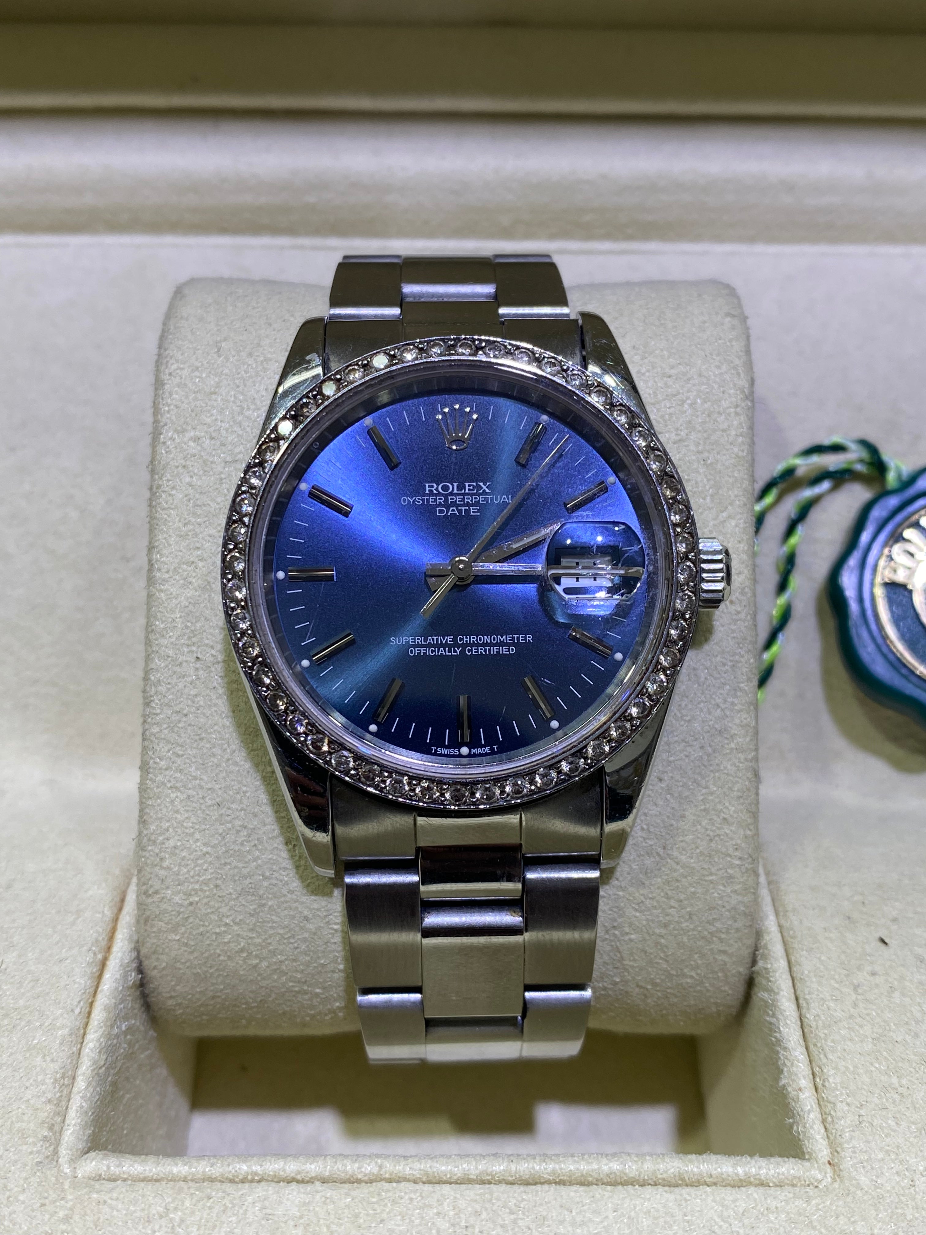 34mm Rolex diamond bezel unisex serviced and 1 year warranty