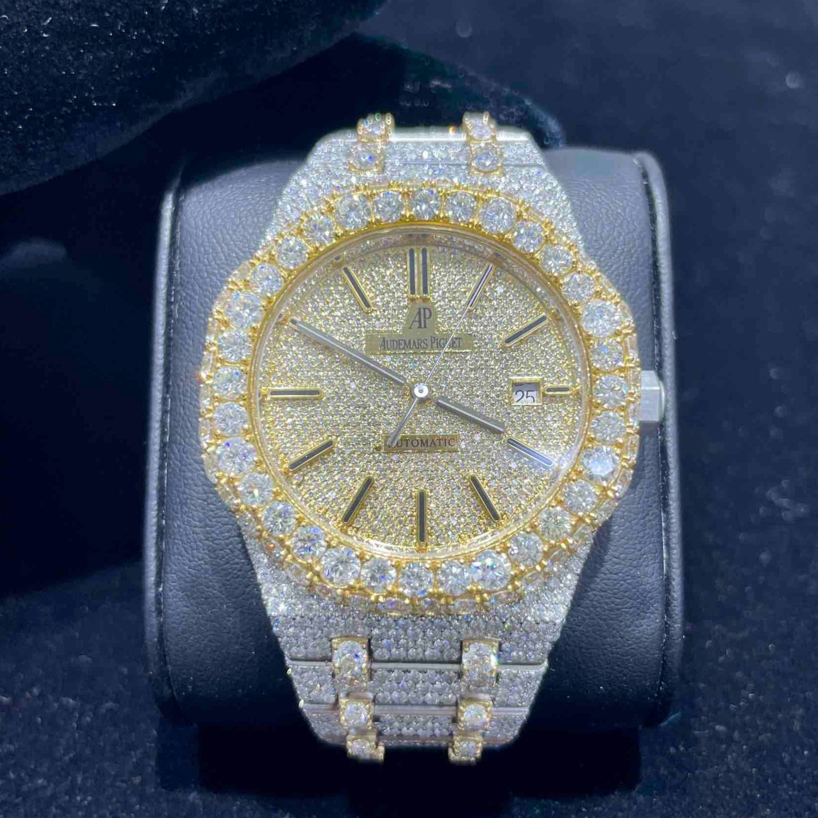 42mm Bust Down AP 42 cts VVS1 Audemars Piguet Automatic Two-Tone | Iced Out AP Watch