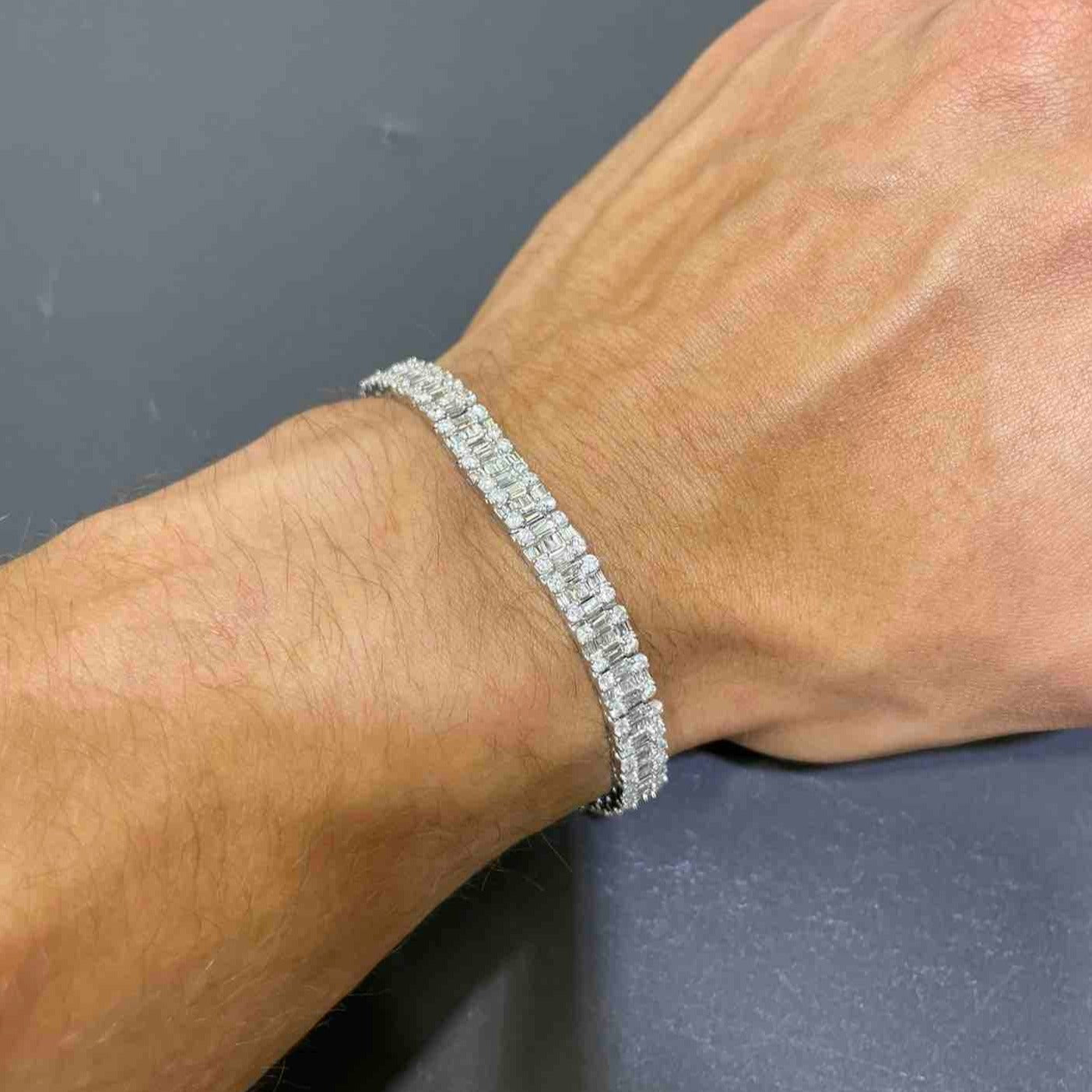 14k Iced Out Tennis Bracelet