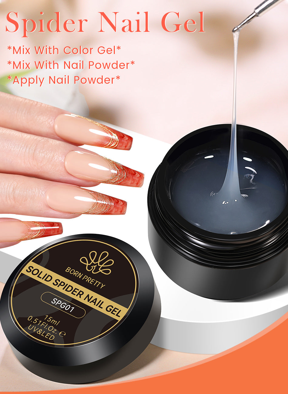Clear Semi Solid Spider Nail Gel 15ml 2 Clear Semi Solid Spider Nail Gel 15ml -Born Pretty Salon 1 01