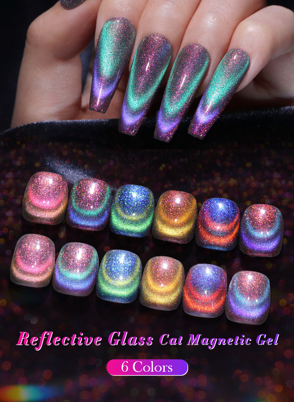BORN PRETTY Reflective Glitter Gel Nail Polish Sparkling Shining Cat  Magnetic Gel Soak Off UV LED Gel Semi Permanent Varnish