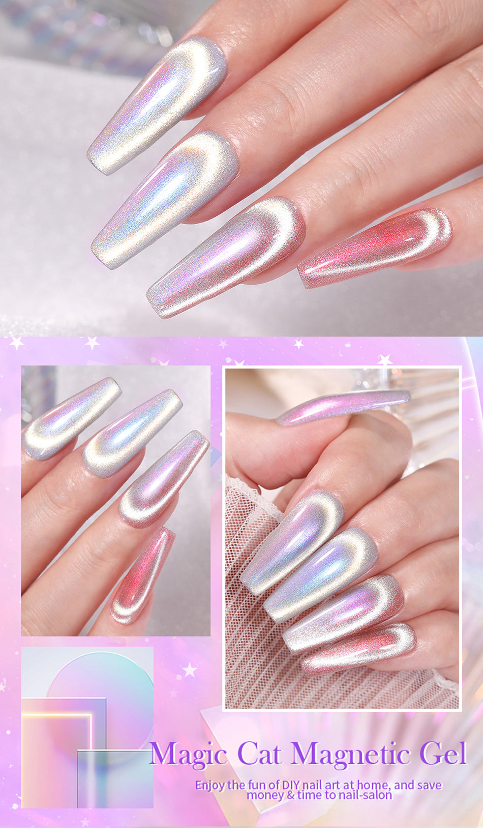 Purple Magic Cat Magnetic Gel MCM02 10ml 12 Purple Magic Cat Magnetic Gel MCM02 10ml -Born Pretty Salon BTB 05