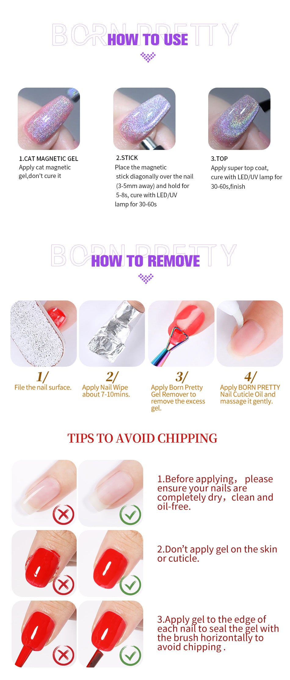 Purple Magic Cat Magnetic Gel MCM02 10ml 13 Purple Magic Cat Magnetic Gel MCM02 10ml -Born Pretty Salon BTB 06