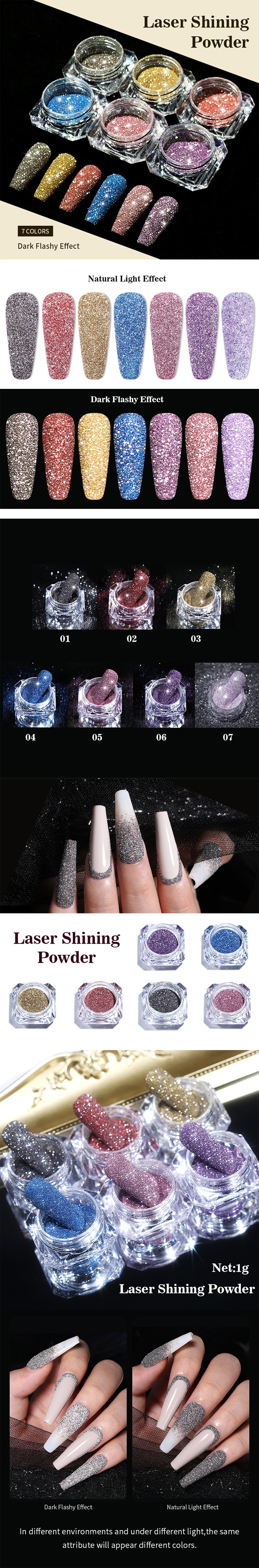 Reflective Flash Glitter Powder Nail Pigment – Beauty Fennique Nail Supplies