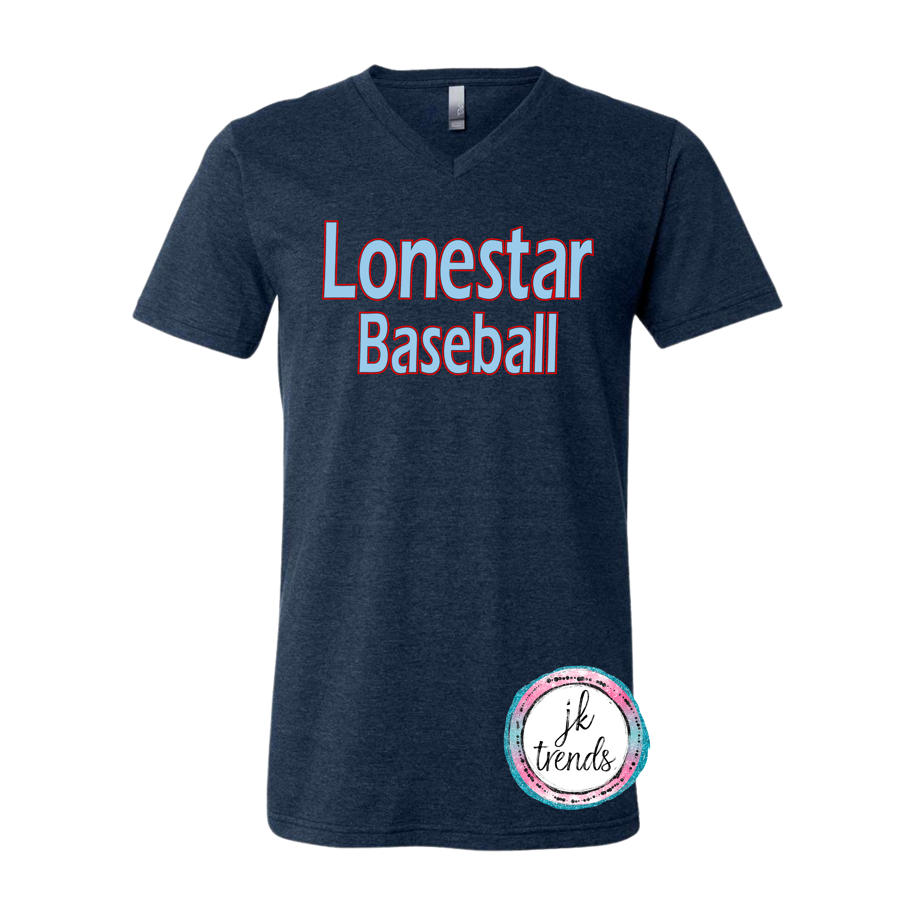 Lonestar Baseball V-Neck Bella Canvas