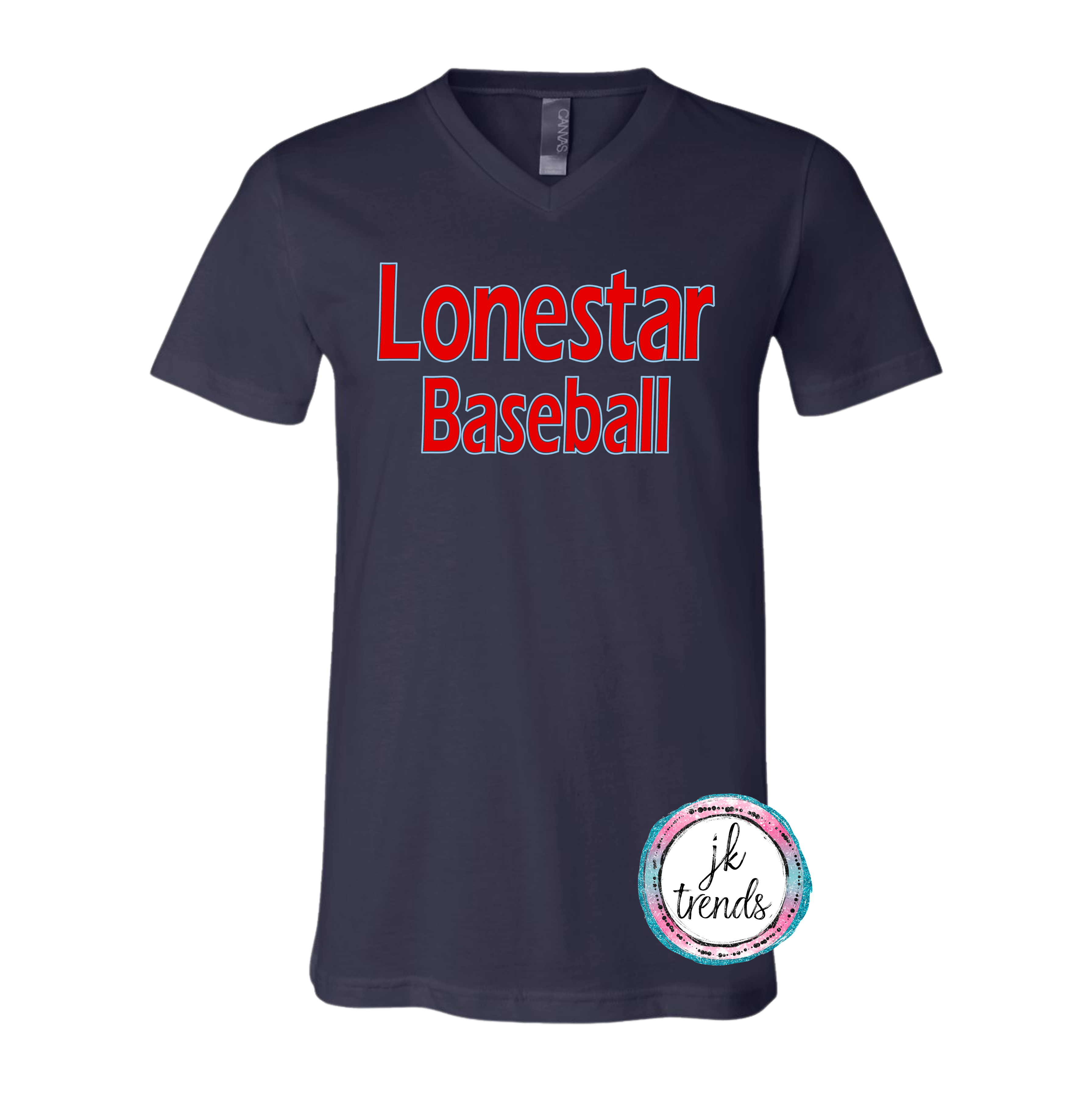 Lonestar Baseball V-Neck Bella Canvas