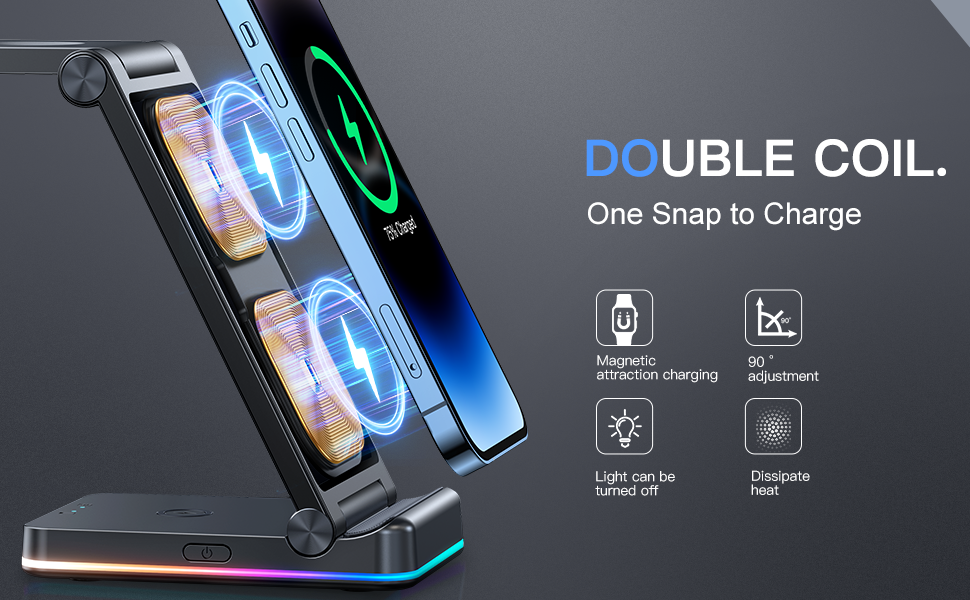 Double coil one snap to charge