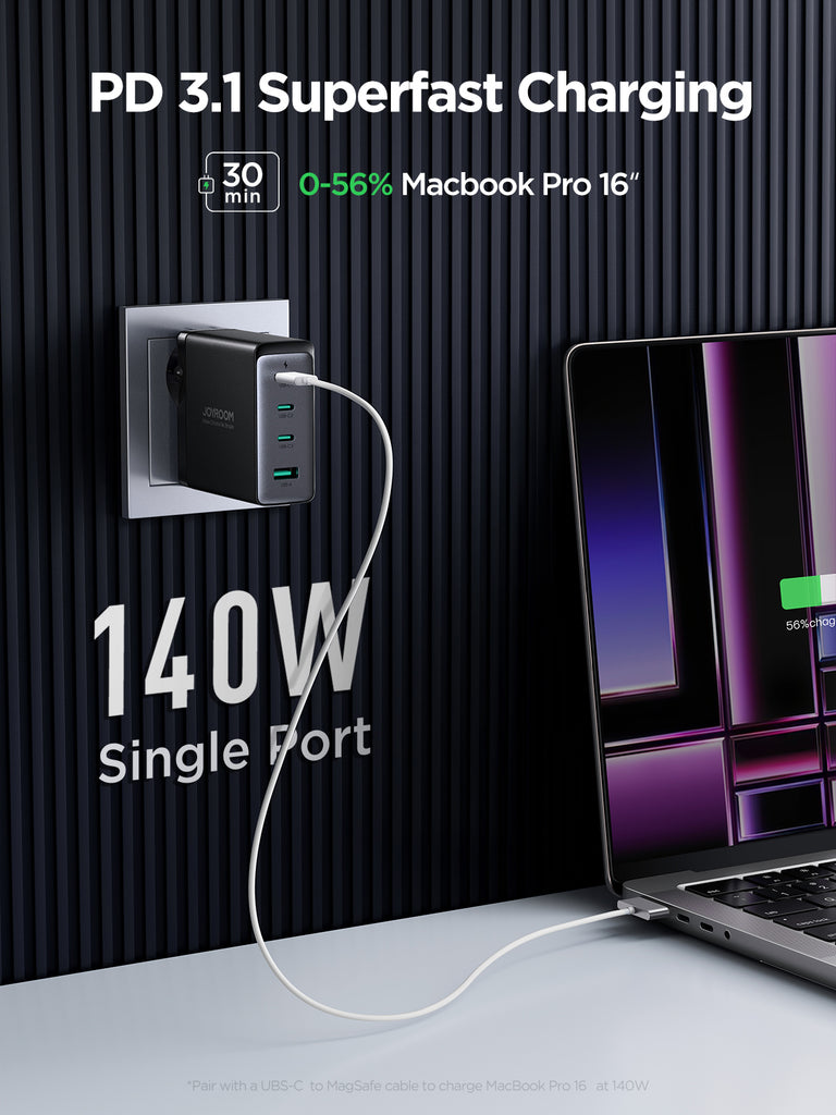 GaN Ultra JR-TCG05 140W 3C1A Fast Charger-Black+240W C to C Cable 1.2m 17 15 ba479f3e 8134 4089 94f1