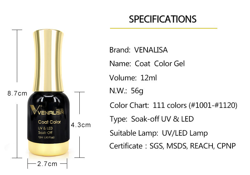Specification For 12ml Gel Polish