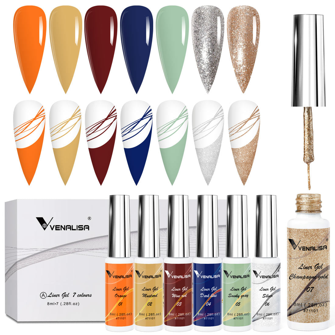 Liner Gel 7 Colors Kit- 1