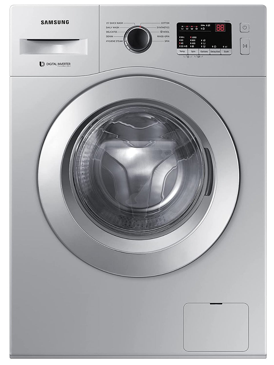 Open Box, Unused Samsung 6.0 Kg Inverter 5 star Fully-Automatic Front Loading Washing Machine (WW60R20GLSS/TL, Silver, Hygiene steam)