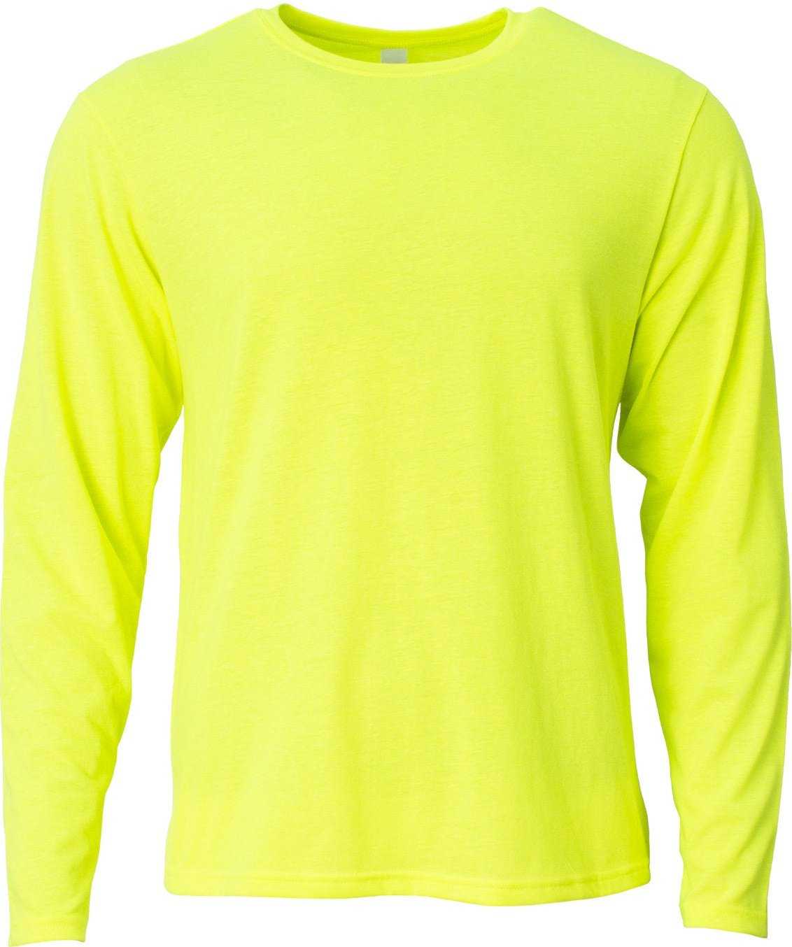 A4 NB3029 Youth Long Sleeve Softek T-Shirt - Safety Yellow