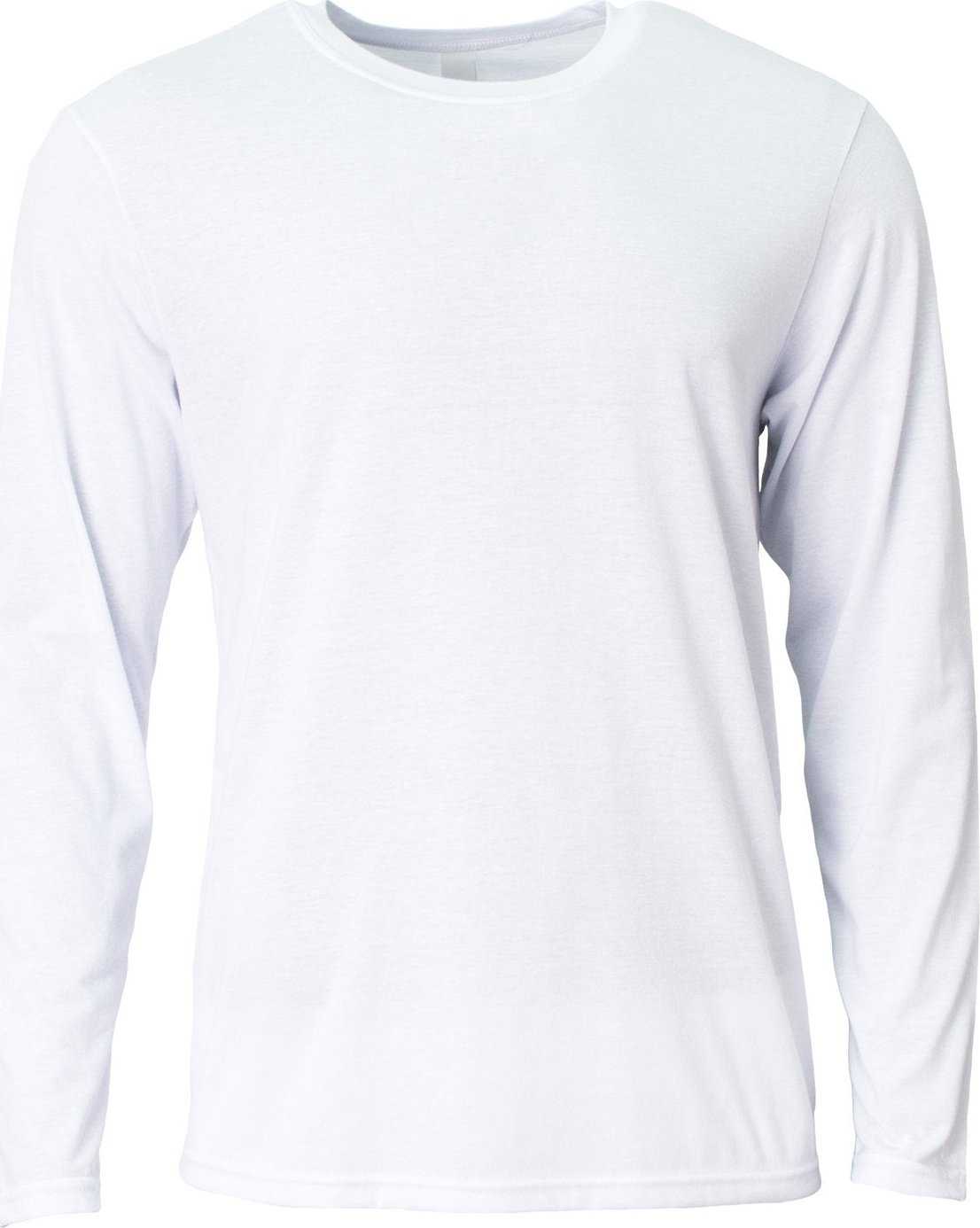 A4 NB3029 Youth Long Sleeve Softek T-Shirt - White