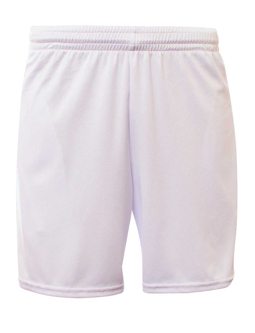 A4 NB5384 Youth Flatback Mesh Short with Pocket - White