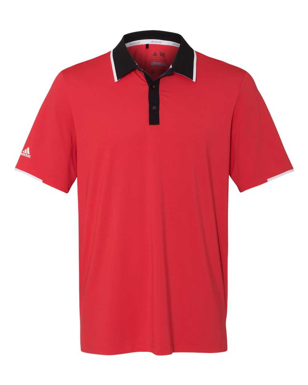 Adidas A166 Performance Colorblock Sport Shirt - Ray Red Black White