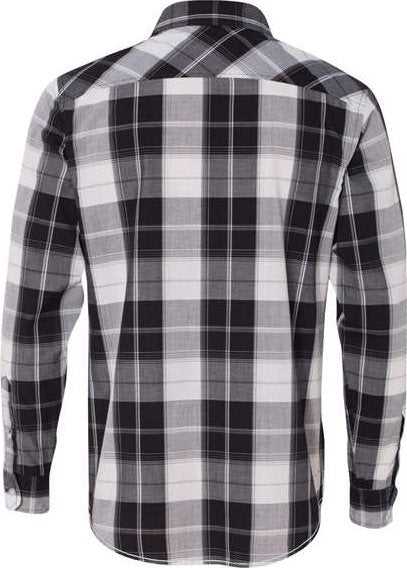 Burnside 8202 Long Sleeve Plaid Shirt - White Black