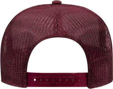 OTTO 39-165 Polyester Foam Front High Crown Golf Style Mesh Back Cap with Fabric Adjustable Hook - Burgandy Maroon