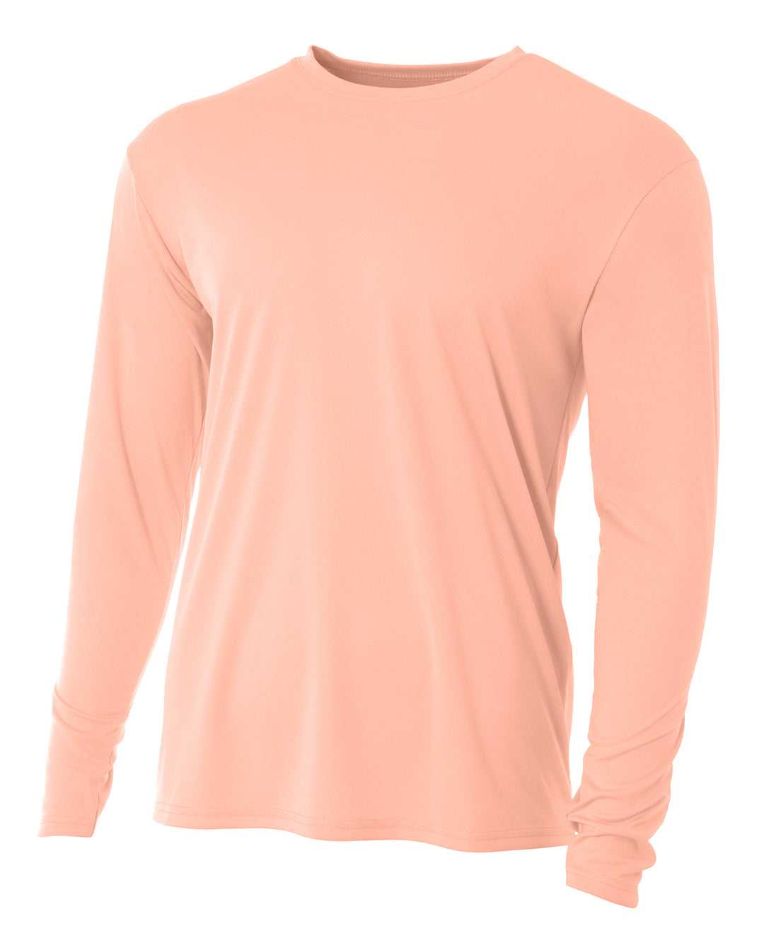 A4 NB3165 Youth Long Sleeve Cooling Performance Crew T-Shirt - Salmon