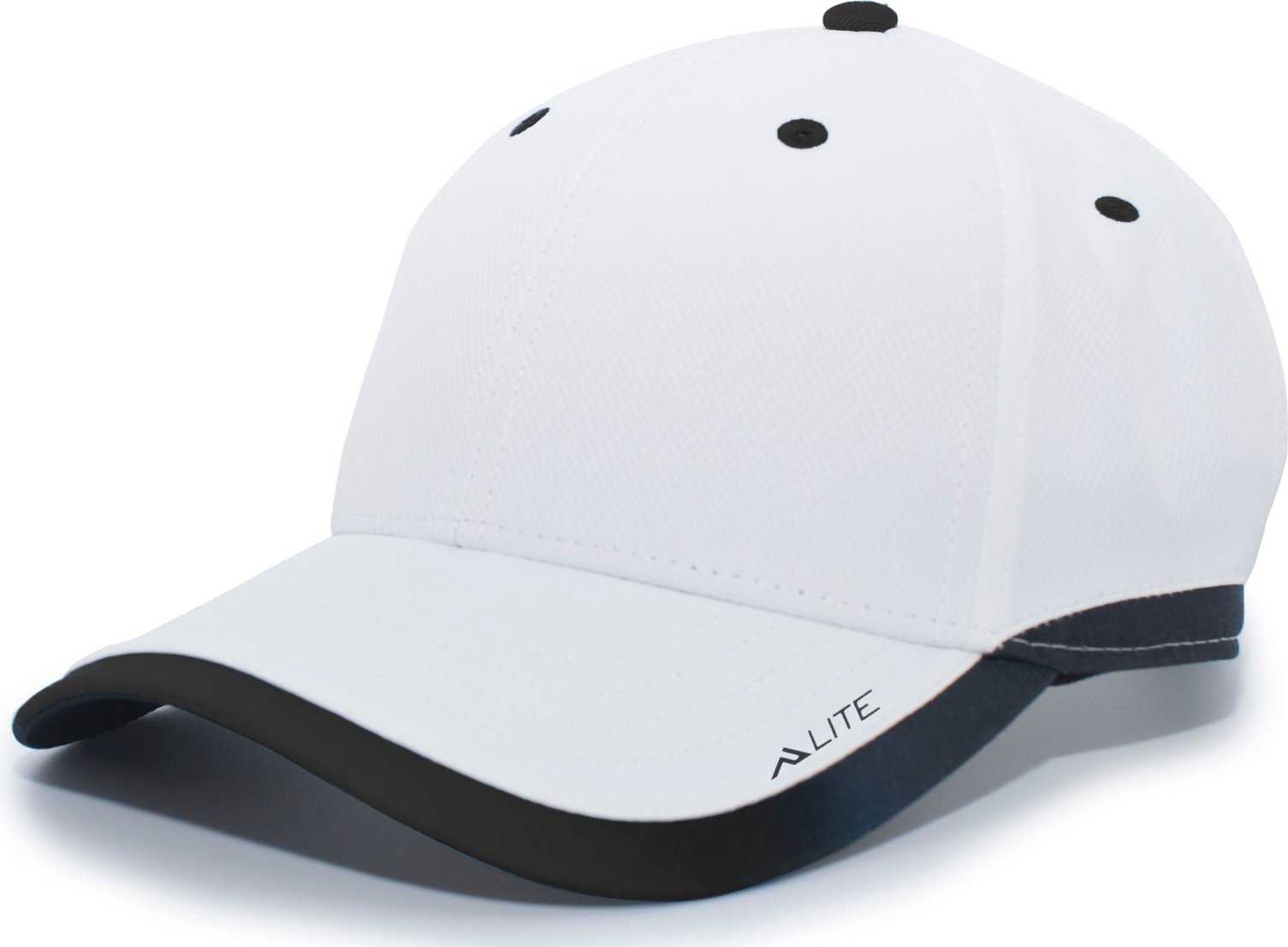 Pacific Headwear 416L Running Cap Hook-and-Loop Cap - White Black