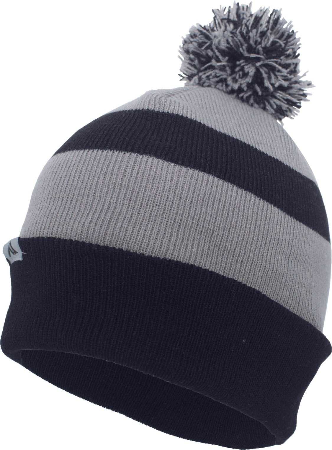 Pacific Headwear 641K Pom-Pom Cuff Beanie - Navy Silver Navy