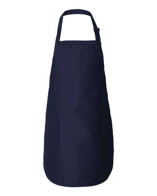 Q-Tees Q4350 Full-Length Apron with Pockets - Navy
