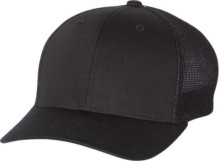 Richardson 110 Fitted Trucker with R-Flex Caps- Black