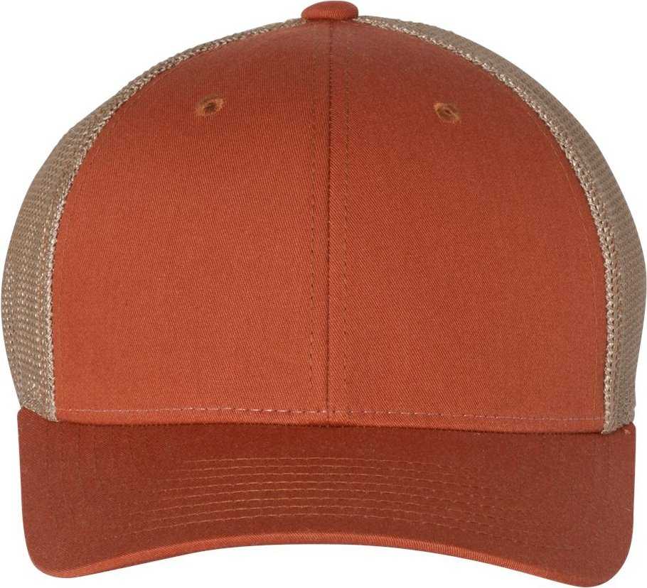 Richardson 110 Fitted Trucker with R-Flex Caps- Dark Orange Khaki